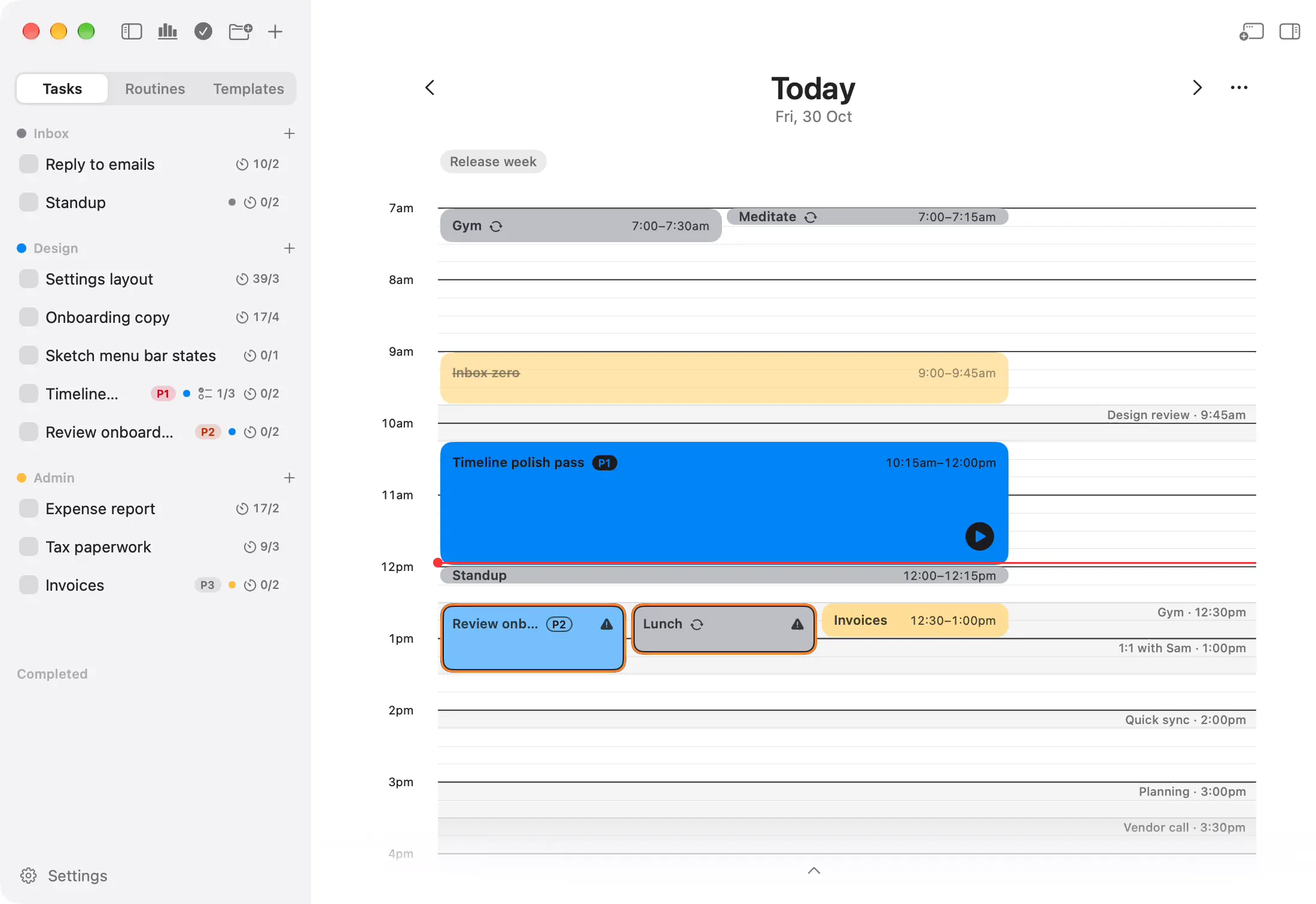 Asked in a chat, Claude proposes three tasks for Design and, after a yes, adds them: each one arrives in Onjo's sidebar