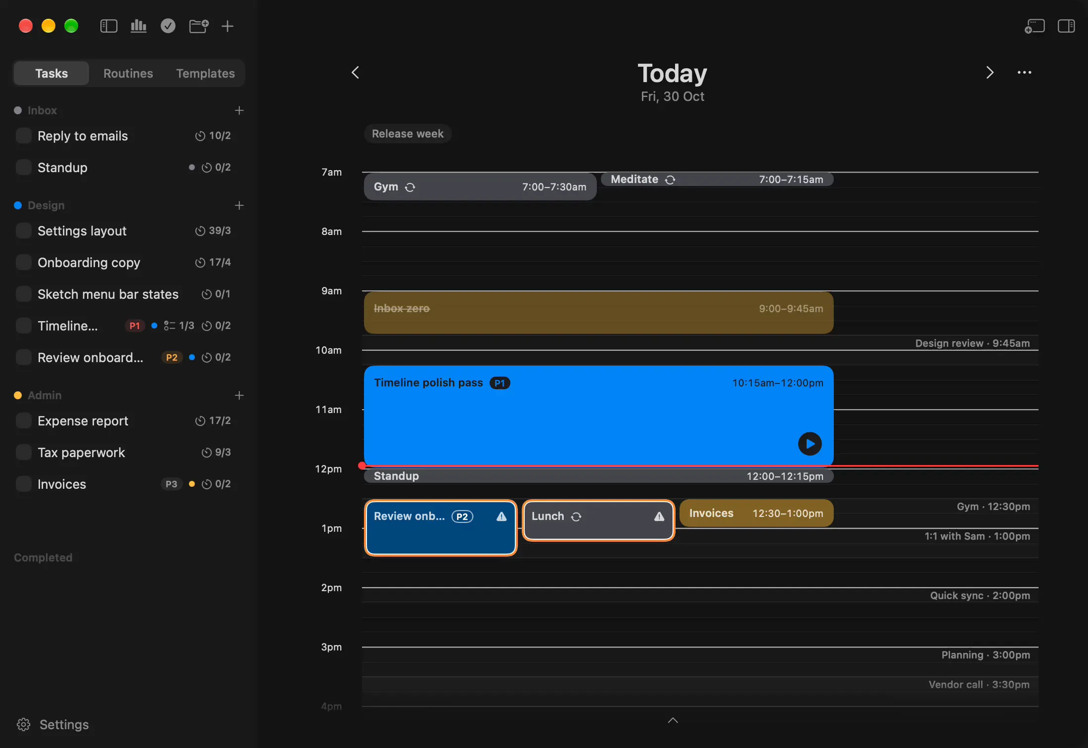 Asked in a chat, Claude proposes three tasks for Design and, after a yes, adds them: each one arrives in Onjo's sidebar
